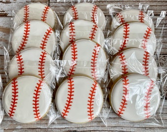 1 Dozen Baseball themed party Cookies Decorated Cookies House Warming Gift Set of Cookies Baseball Team