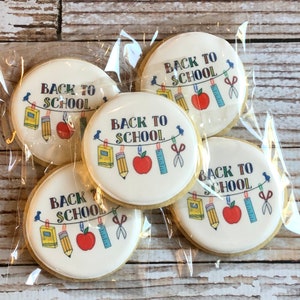 12 Count Back to School Decorated Sugar Cookies Super Cute School Themed Decorated Cookies Back to School Gift