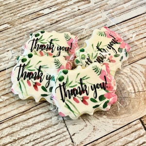 Floral Thank you Cookies Decorated Sugar Cookies Personalized Thank you Gift Set