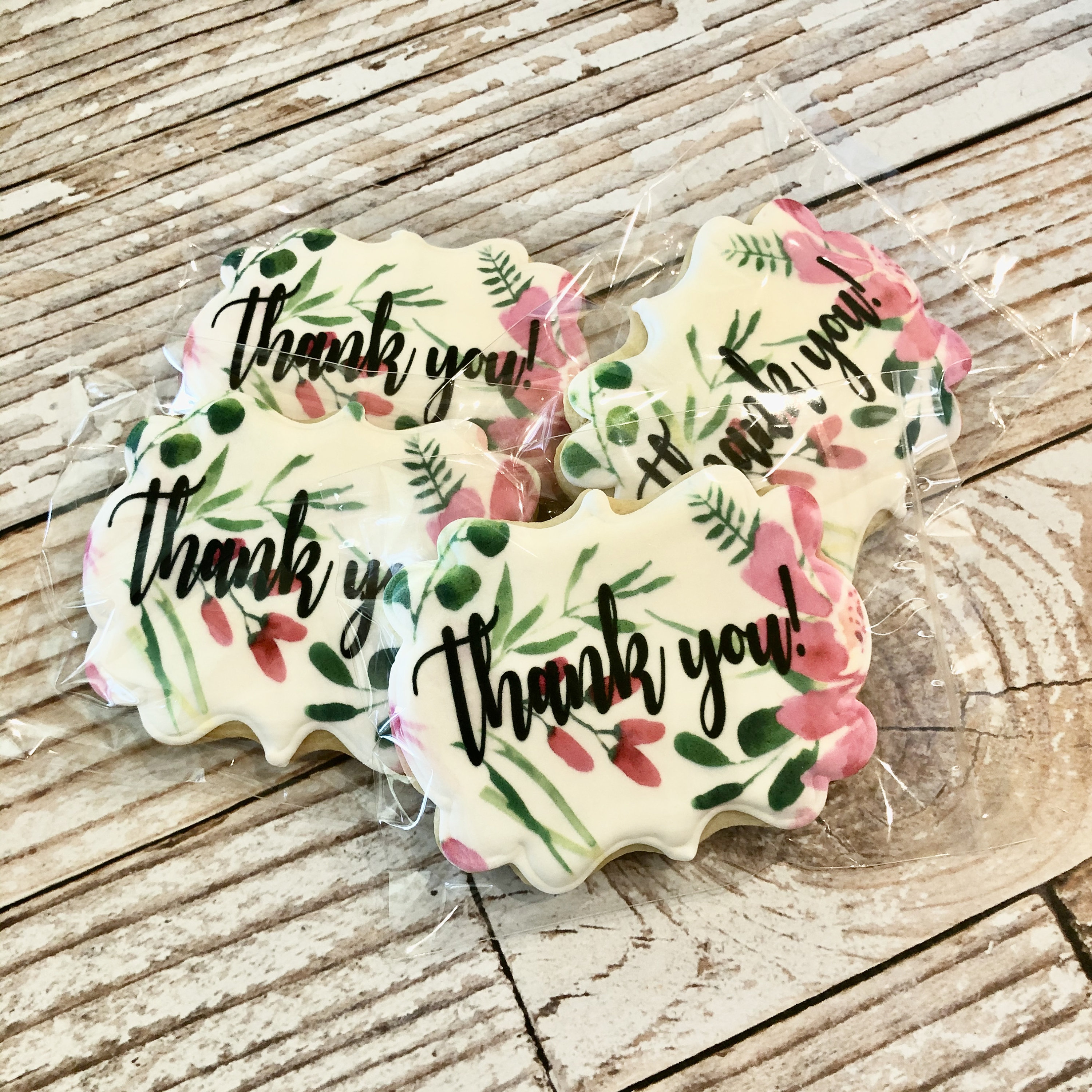 Floral Thank You Cookies Decorated Sugar Cookies Personalized - Etsy