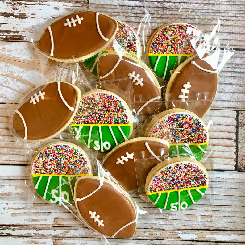 Football Themed Sugar Cookies Decorated Football Cookies - Etsy