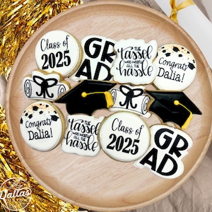Graduation Cookies Class of 2025 Gift Grad Cookies Personalized w/NAME Graduation Cookies 2025 Graduation Decorated Sugar Cookies Gift Set