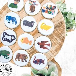 1 Dozen Brown Bear Brown Bear Themed Decorated Sugar Cookies Caterpillar Birthday Cookie Party Favors