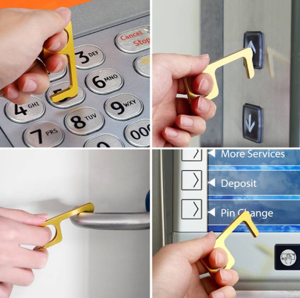 Touchless door opener keychain non contact keychain for Etsy