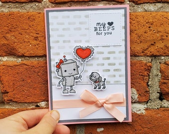 My Heart Beeps for You - Robot Card