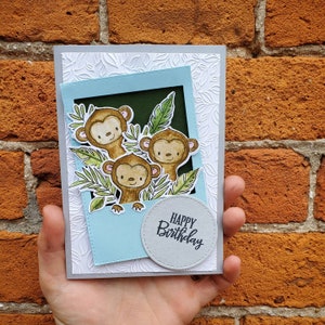 Carte d’anniversaire des enfants - Singes