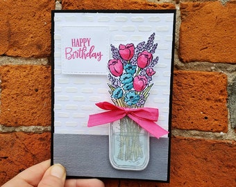 Happy Birthday - Flower Card