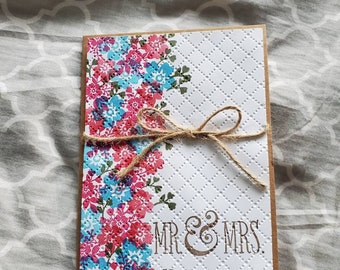 Mrs and Mrs Wedding Card - Flowers