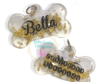 Dog tag, dog name tag, epoxy dog name tag, pet name tag, dog ID tag, personalized dog tag, puppy tag.