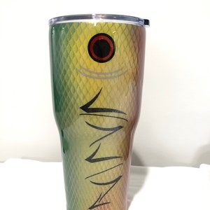 Personalized tumbler, fishing lure tumbler, tumbler, personalized metal tumbler