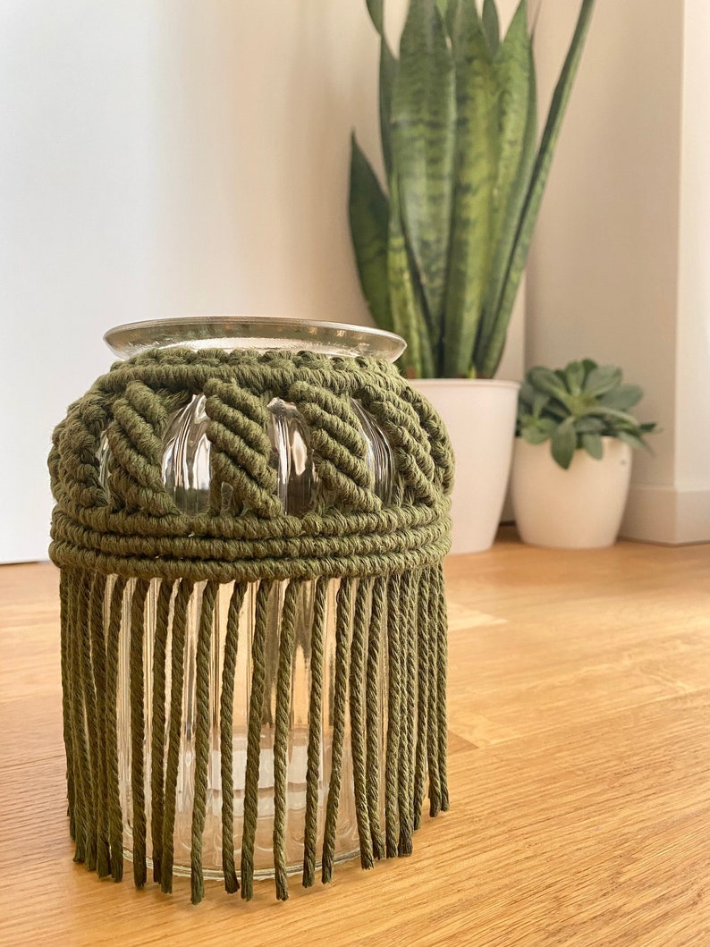 Macrame Candle Jar/candle Holder/macrame Boho Wedding/ Etsy