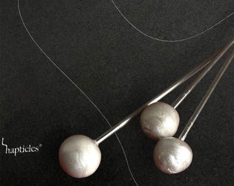 Pearl white and stainless steel hair stick, 14cm/5.5'', large bead hair pin, eco friendly hair jewellery, resin hair jewellery, quirky gift