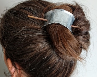 Juego de deslizadores de cabello de aluminio para cabello normal con alfiler de cobre, barrette de plata ondulada con bordes derretidos, regalo de cabello de verano para usted/amigo/pareja