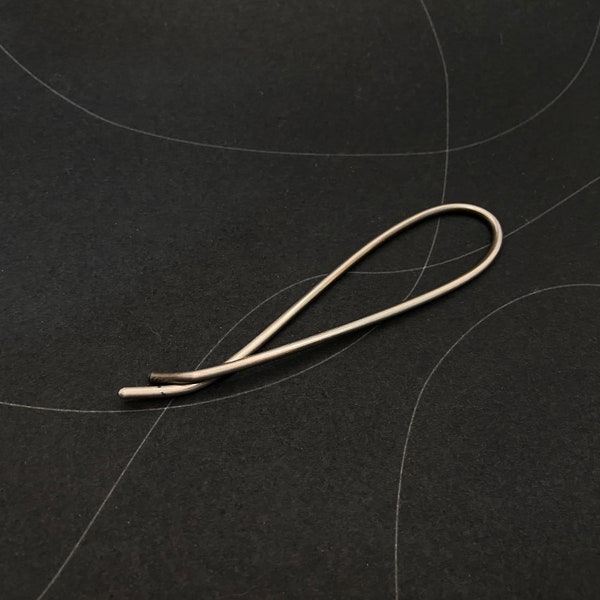 Stainless steel hair pin for thick hair with tension closure, forged stainless steel hair fork, minimalist silver hair pin, long hair gift