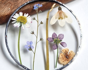 May Birth Flower Gift with Hawthorn Blossom, Birthday Dried Flower Present idea, Garden Nature lover, Handmade Herbarium