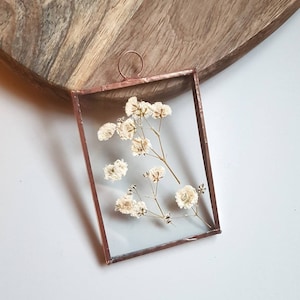 Birthday Flower Gift Present, Babys breath, Gypsophila Pressed Flower Frame, Newborn, Anniversary, Bridesmaid, wedding favours, baby shower