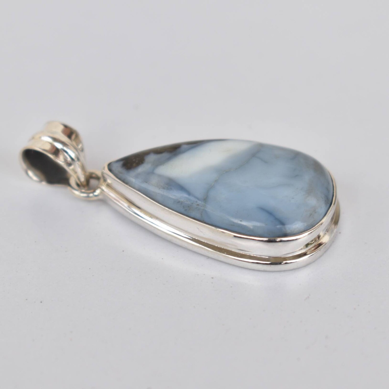 Blue opal pendant handmade pendant sterling silver pendant Etsy