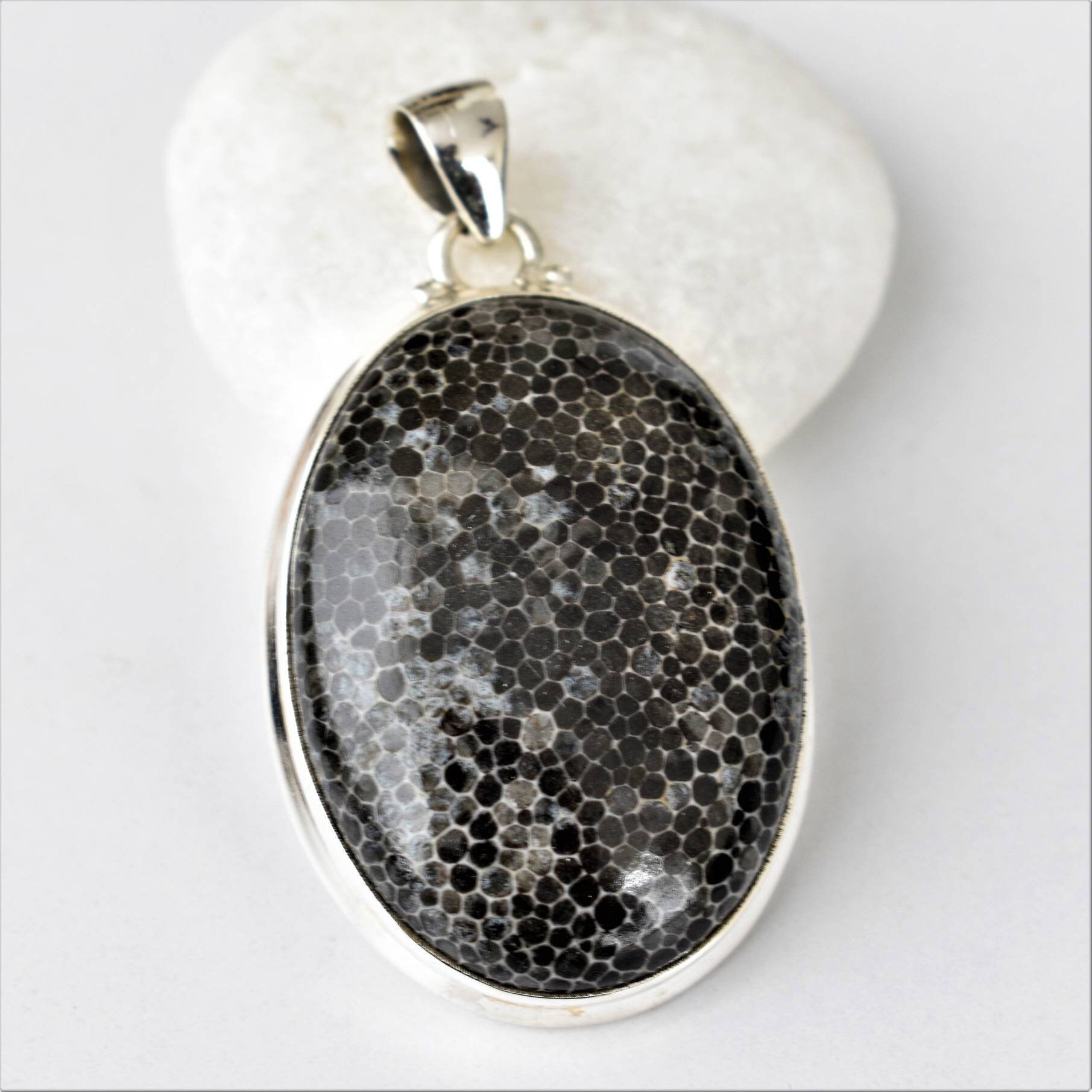 Natural Black Coral Pendant Handmade Pendant Sterling Silver Etsy