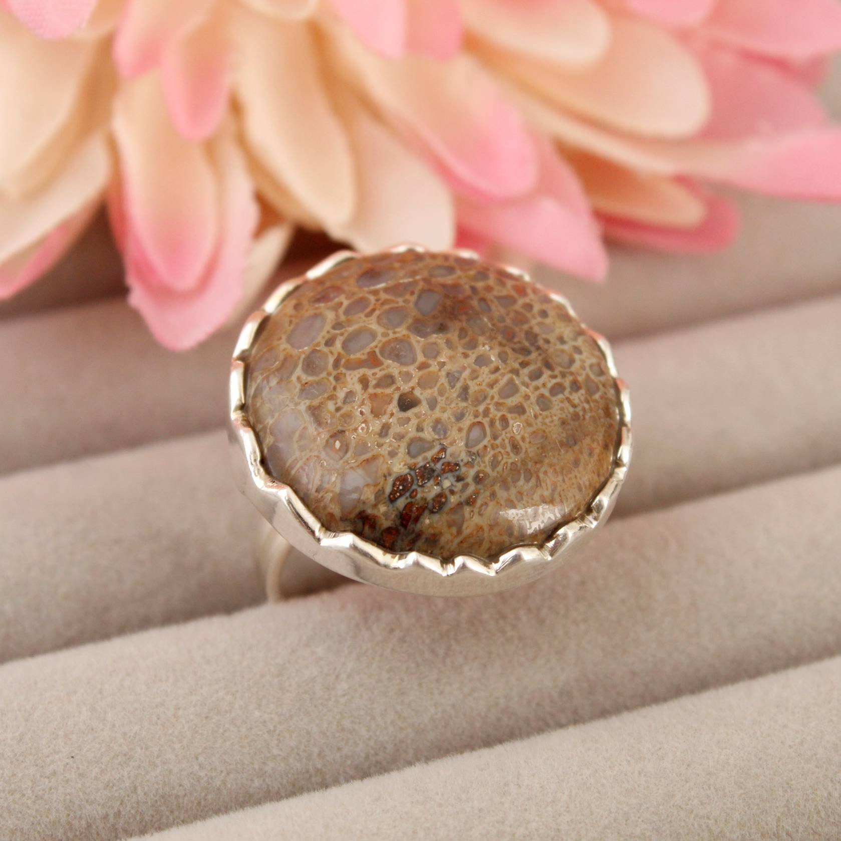 Dinosaur Bone Ring 925 Sterling Silver Ring Handmade Ring Etsy