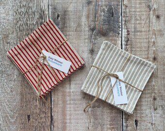 Fabric Coasters 6 Pk, Patterned Fabric Drinks Mats, Patio Tableware