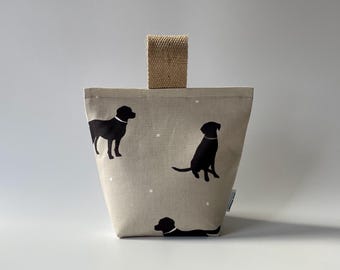 Dog Door Stop (Filled) - Black Lab Doorstop - Ready FILLED Fabric Doorstopper