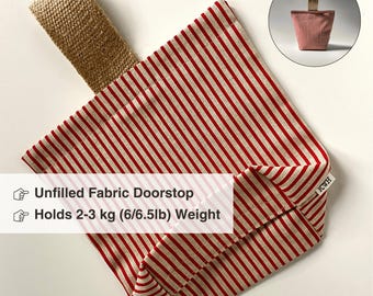 Red Stripe Unfilled Fabric Door Stop - Fabric Doorstop Unfilled