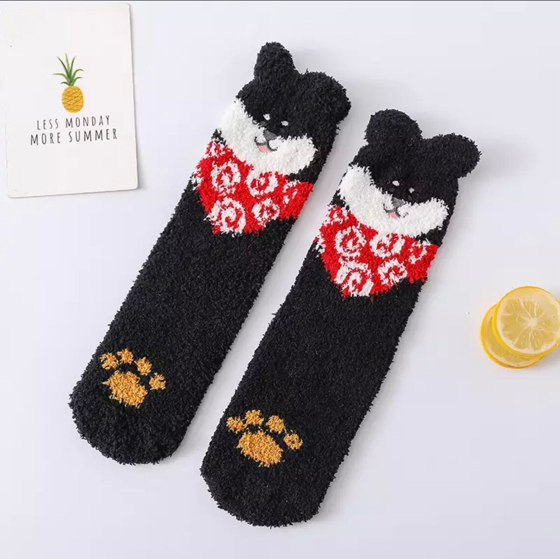 Cute Fluffy Dog Women Socks Dog Paw Socks Gift for Mom Etsy