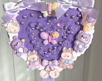 Decoden Lila Schleife Herz Taschenspiegel