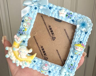 Dekoden Blau Weißer Kawaii Bilderrahmen