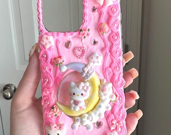 Decoden Rosa Kawaii Handyhülle mit Handy Griff