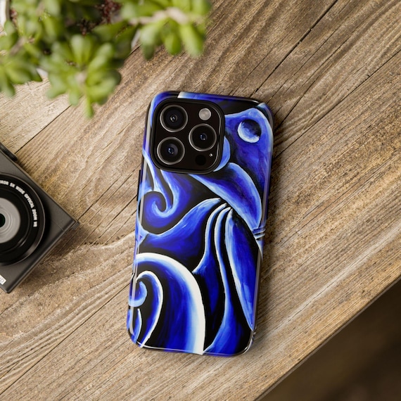 Blue Wave Abstract Phone Case, Vibrant Protective Cover, Tough