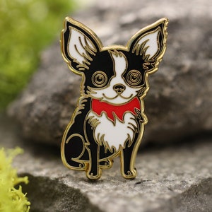 Chihuahua Dog hard enamel pin - enamel lapel pin - Dog enamel pin