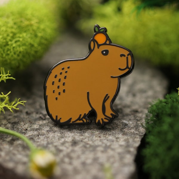 Capybara hard enamel pin - enamel lapel pin - Capy enamel pin