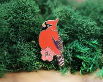 Cardinal Enamel Pin - Bird Enamel Pin- enamel lapel pin