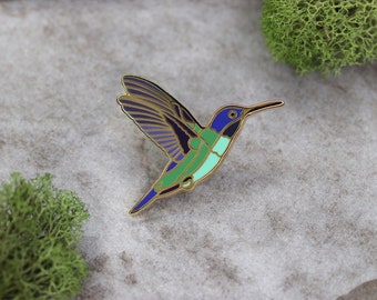 Hummingbird Enamel Pin - Bird Enamel Pin-  enamel lapel pin