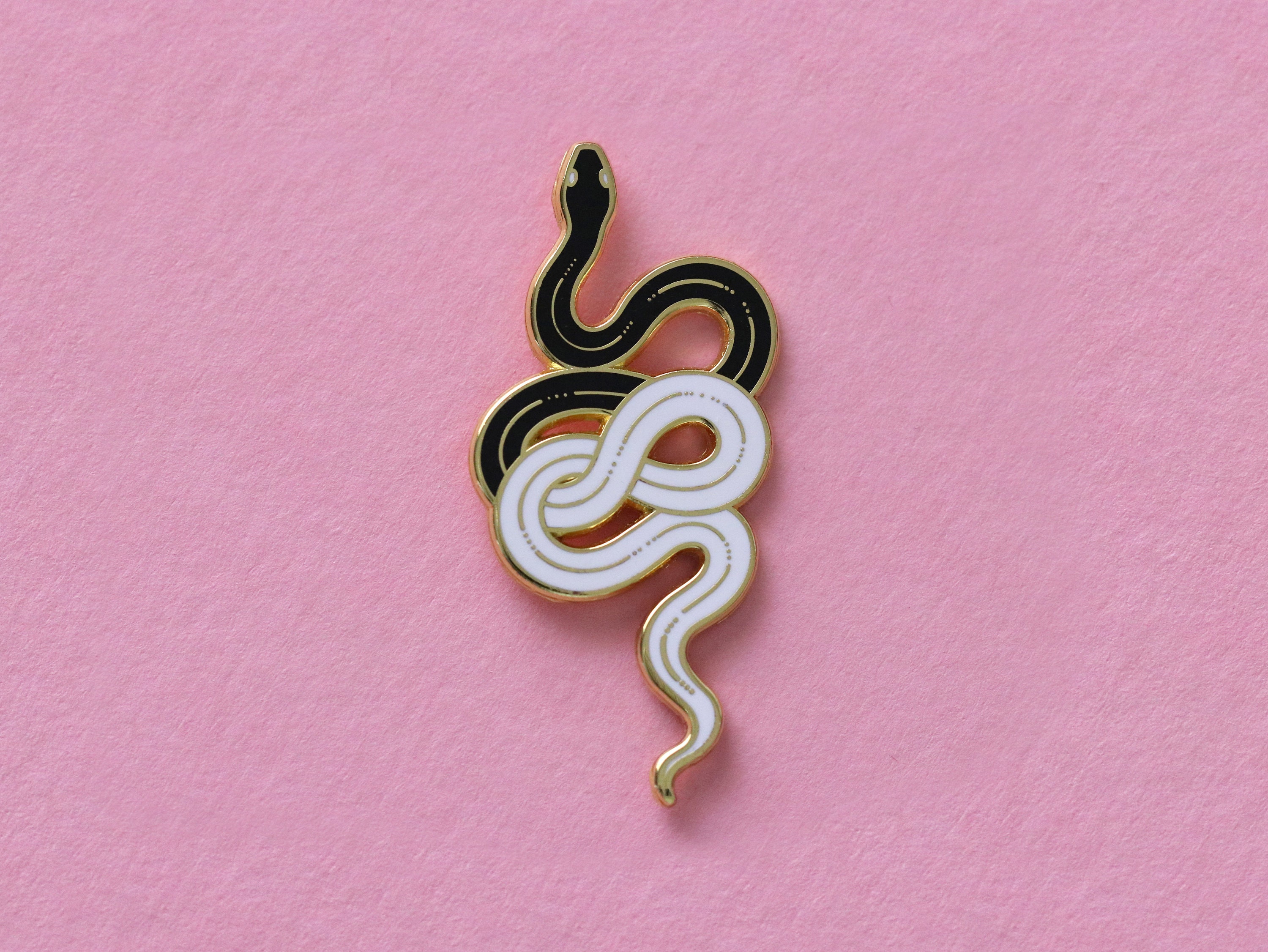 Snake Key Pin Gold-plated Snake Enamel Pin: Serpent Lapel Pin - Pinbeast Studio - Etsy