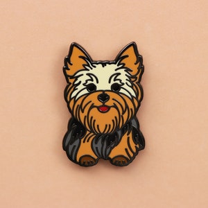 Yorkshire Terrier hard enamel pin - enamel lapel pin - Yorkie Dog enamel pin