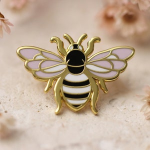 Wedding Bee Enamel Pin: Gold Plated Lapel Pin - Pinbeast Studio