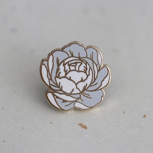 Peony hard enamel pin - enamel lapel pin -