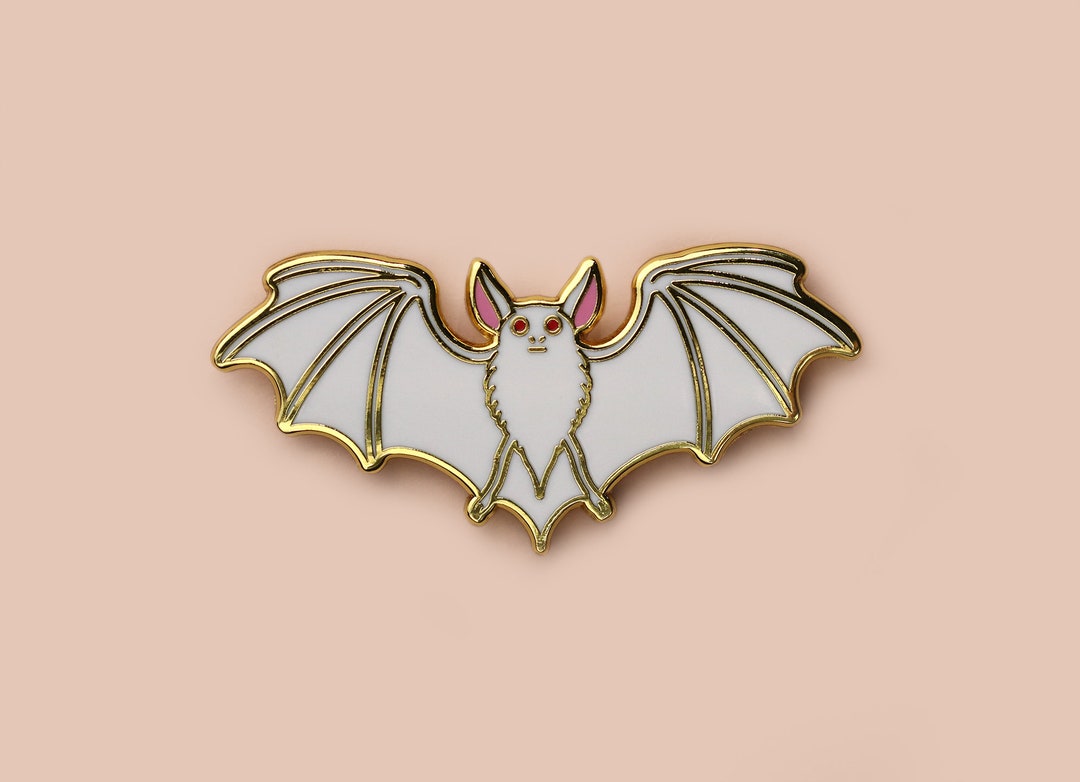 White Bat Enamel Pin: Gold Plated Lapel Pin - Etsy