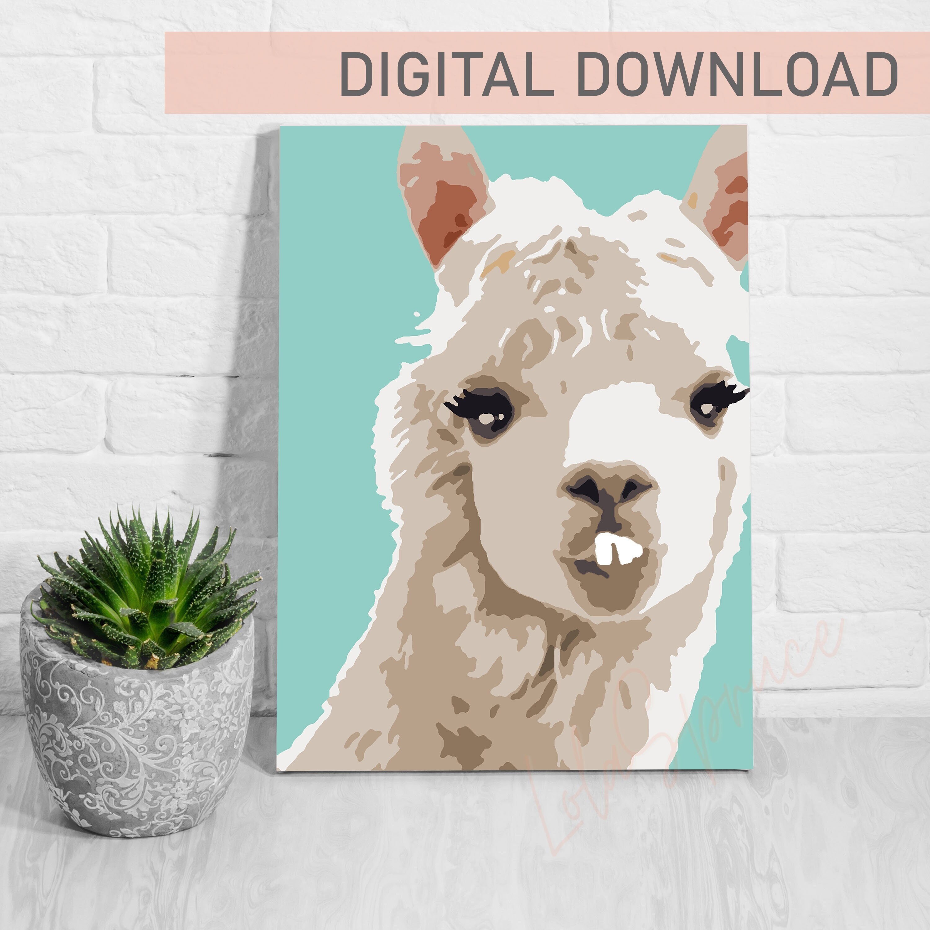 Llama Paint by Number Etsy