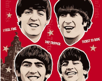 The Beatles Posters Liverpool Empire And Newcastle City Hall, The Beatles Unique Signed Giclée Print Gifts For Fab Four Fans And Aficionados