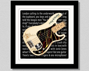 Paul Simonon - Clash Inspired Fender Precision Bass Guitar Print Gift