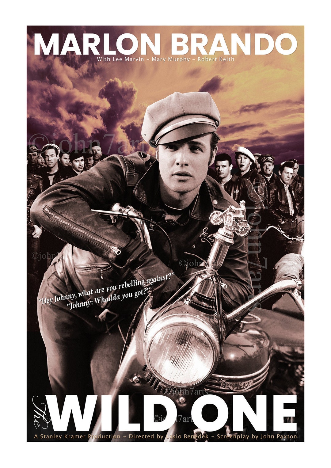 Marlon Brando the Wild One Inspired Poster Gallery Quality - Etsy