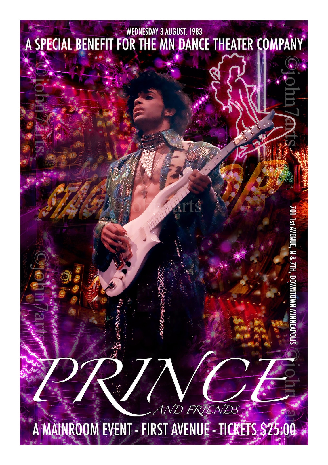 Prince Concert Poster Live Minneapolis Unique Signed Giclée Etsy