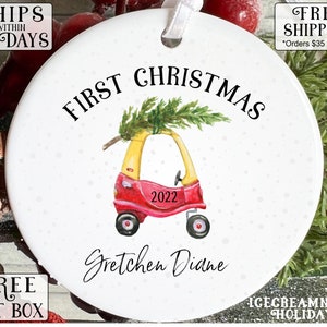 baby's first christmas ornament stocking stuffer. personalized christmas ornament for baby OR022