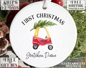 baby's first christmas ornament stocking stuffer. personalized christmas ornament for baby OR022