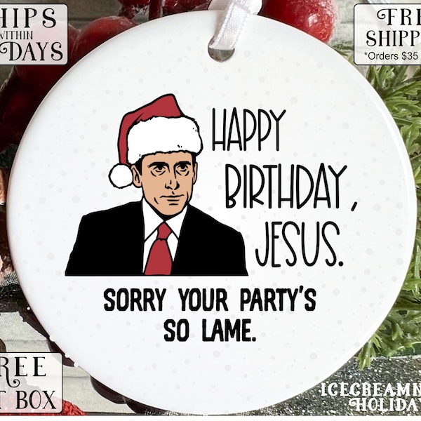 happy birthday jesus christmas ornament  OR035