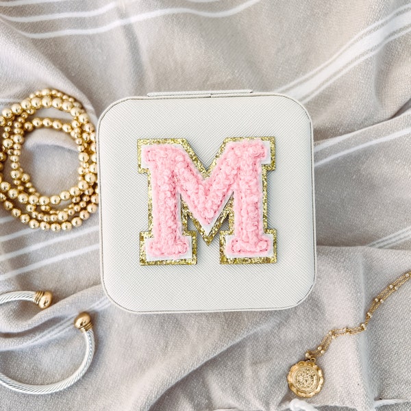 personalized jewelry box personalized jewelry box for girls custom initial jewelry box chenille letter jewelry boxes BONEJB