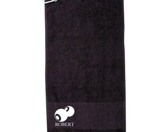 Personalisiertes Rasenschüssel-Handtuch, Geschenk für Bowler, Bowling-Zubehör, benutzerdefinierter Name, Geschenk für Papa, Opa, Herren, Damen, Baumwollhandtücher